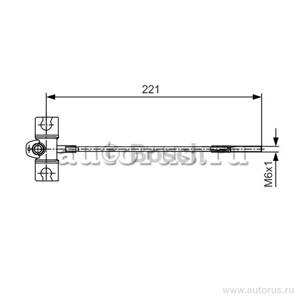 Трос ручного тормоза NISSAN ALMERA (N16) 00-/TINO 00- передний 221 мм