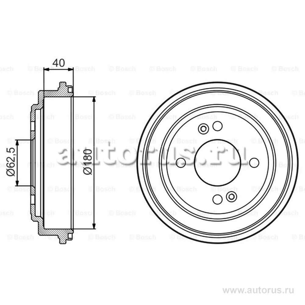 Барабан тормозной HYUNDAI Getz (02-11) задний BOSCH BOSCH 0986477216