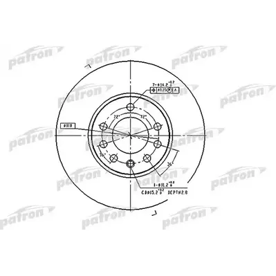 Диск тормозной передний OPEL: ASTRA F CLASSIC универсал 03-05, ASTR PATRON PBD4048