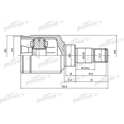 ШРУС внутренний левый 23x40x23 FORD FOCUS II 04- PATRON PCV1481
