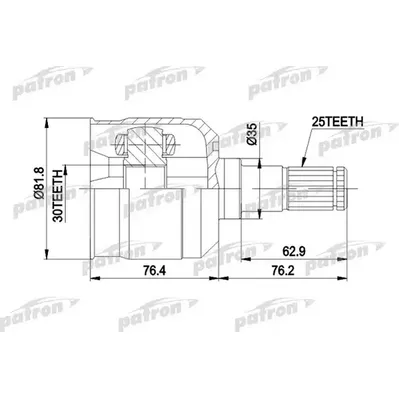 ШРУС внутренний 25x35x30 MITSUBISHI: SPACE WAGON 82-86, PATRON PCV5009