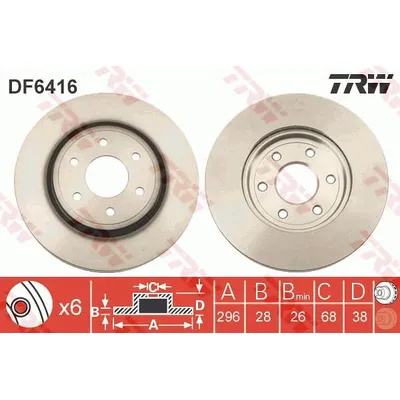 Диск тормозной передний NISSAN NAVARA/PATHFINDER TRW DF6416