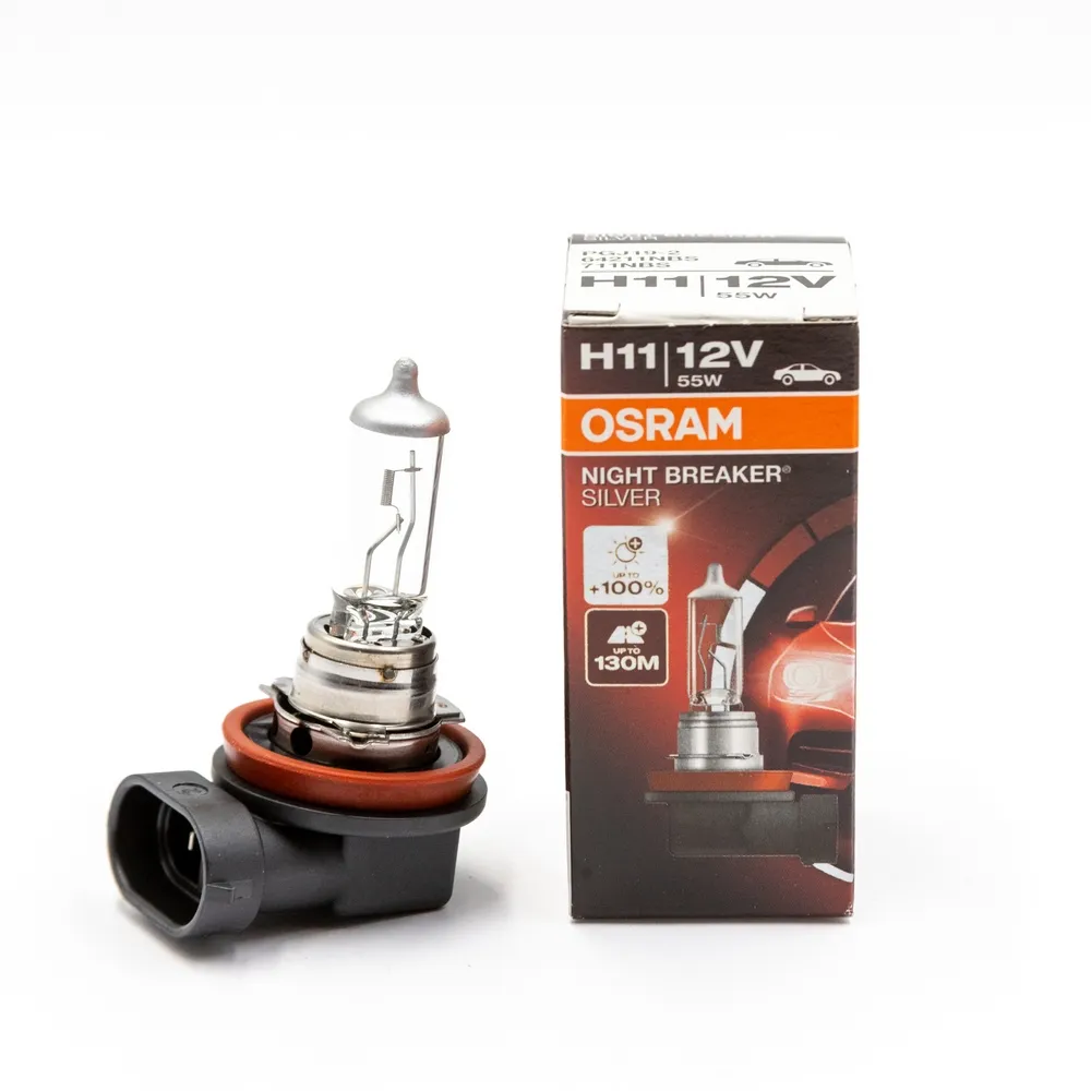 Лампа 12V H11 55W PGJ19-2 OSRAM NIGHT BREAKER SILVER картон 64211NBS