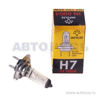 Лампа 12V H7 55W INPULSE 1 шт. картон IN 0004