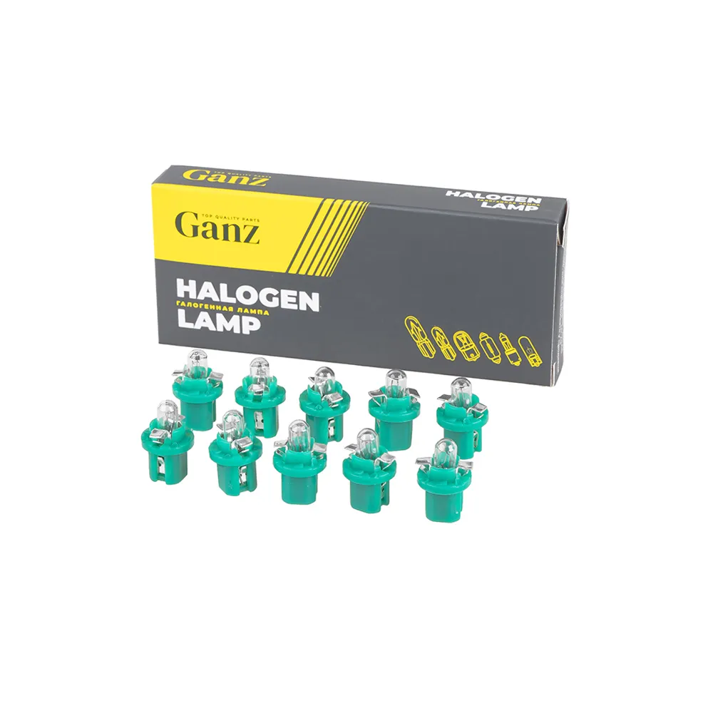 Лампа 12V T5 2W BX8,5d GANZ 10 шт. BOX (10 шт. цена за 1 шт.) GIP06349