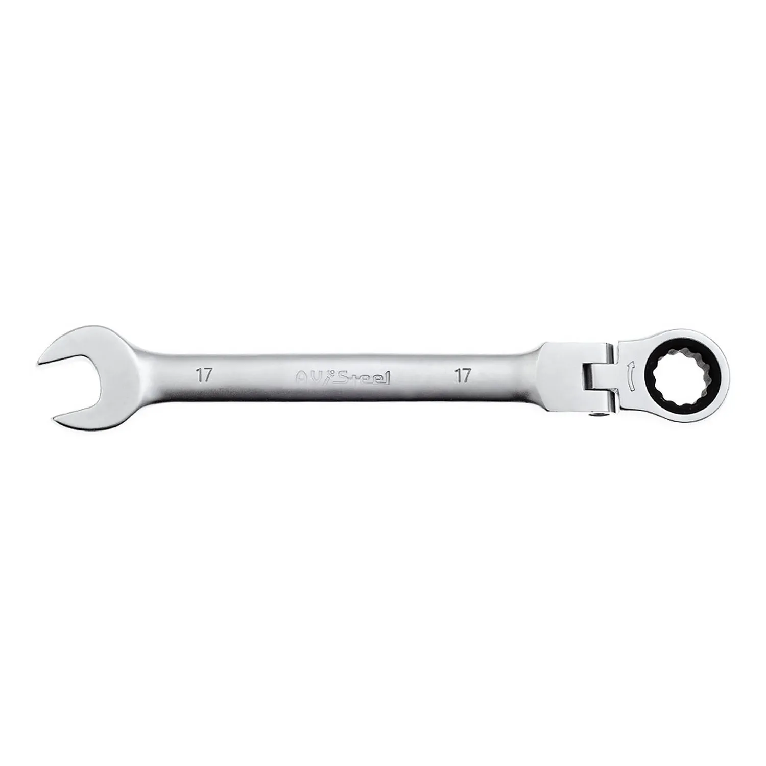 Ключ комбинированный, трещоточный, с шарниром, 17 мм AVSTEEL AV-315217