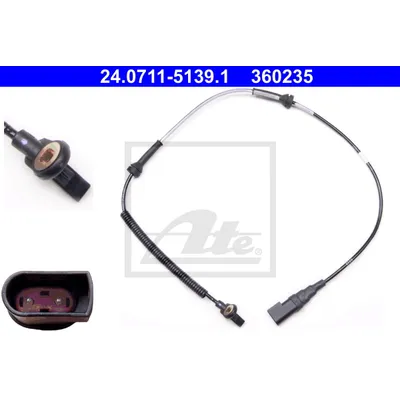 Датчик ABS передний L=R FORD Fusion 02-> ATE 24.0711-5139.1