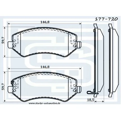 Колодки тормозные перед. JEEP CHEROKEE STARKE 177720