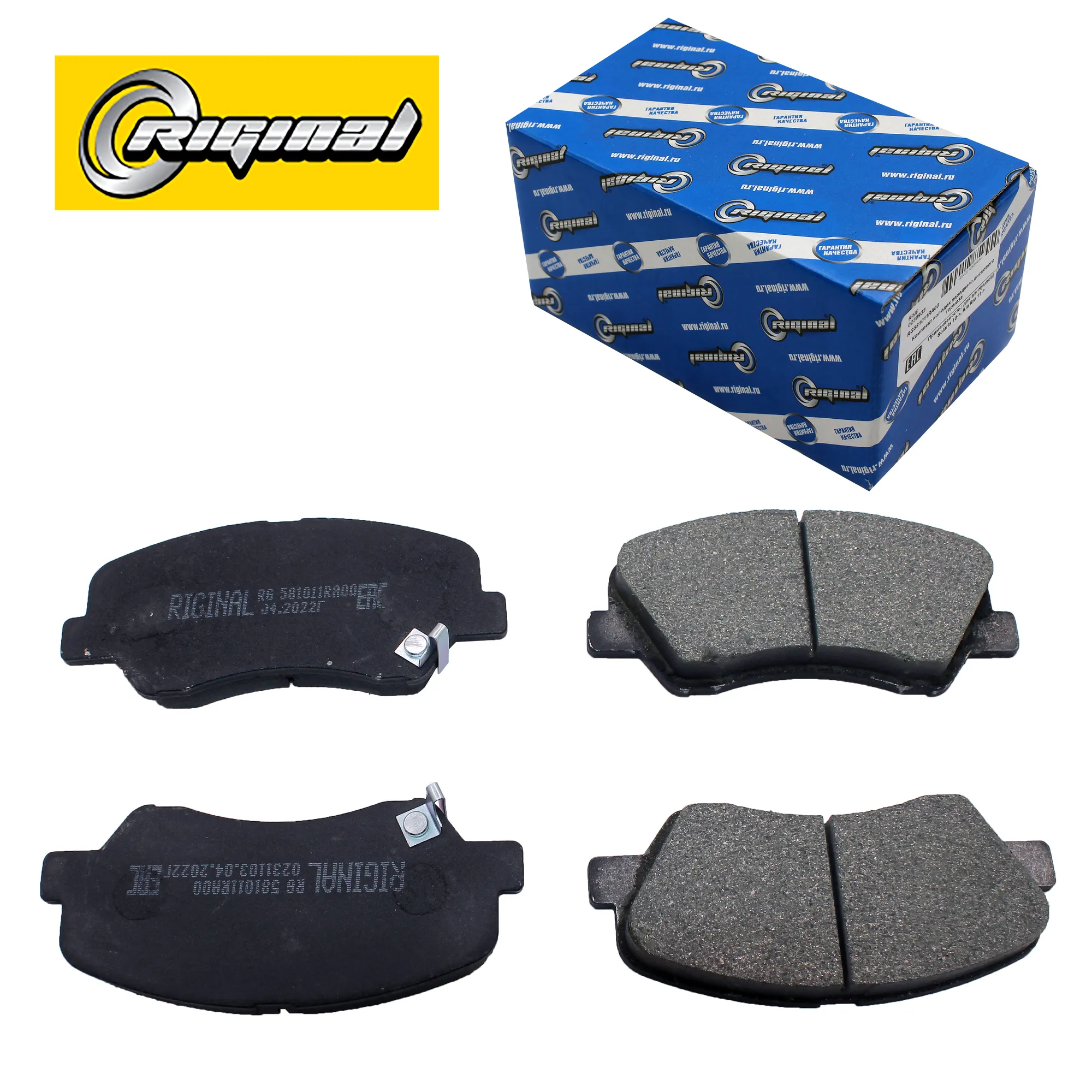 Колодка тормозная передняя (кт.4шт.) для а/м Hyundai Solaris 10-/Kia Rio 11- RG5810128A00 Riginal RG581011RA00