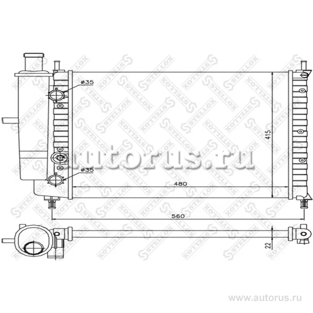 Радиатор Fiat Bravo/Marea 1.2i/1.6i 16V STELLOX 1025717_SX