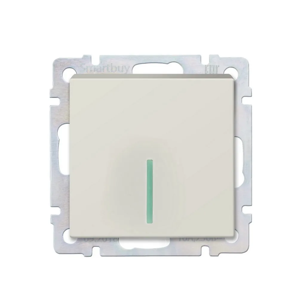 Выключатель 1-клавишный с индикатором 10а бежевый нептун SMARTBUY SBE-05I-10-SW1-1