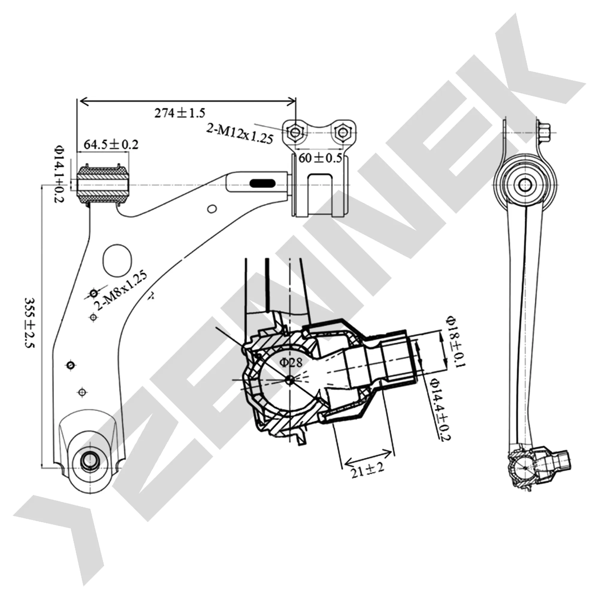 РЫЧАГ ПЕРЕДНИЙ ЛЕВЫЙ MAZDA 3 BK 03 ZENNEK DCA0114