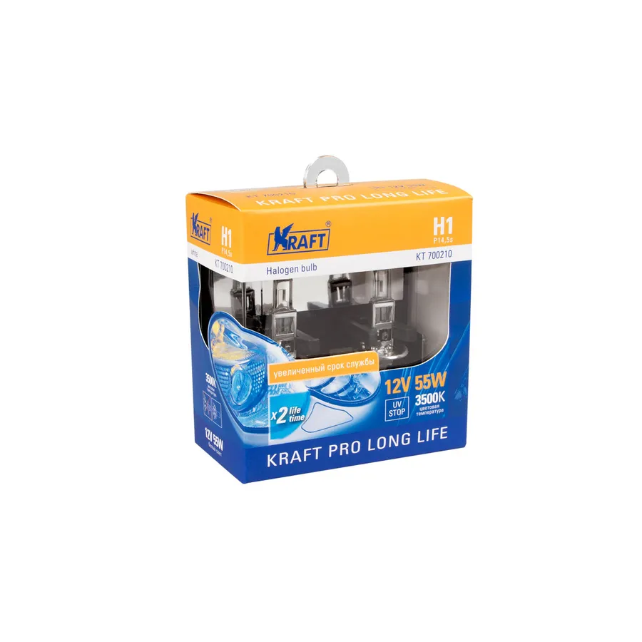 Лампа 12V H1 55W P14,5s 3500K KRAFT 2 шт. картон KT700210