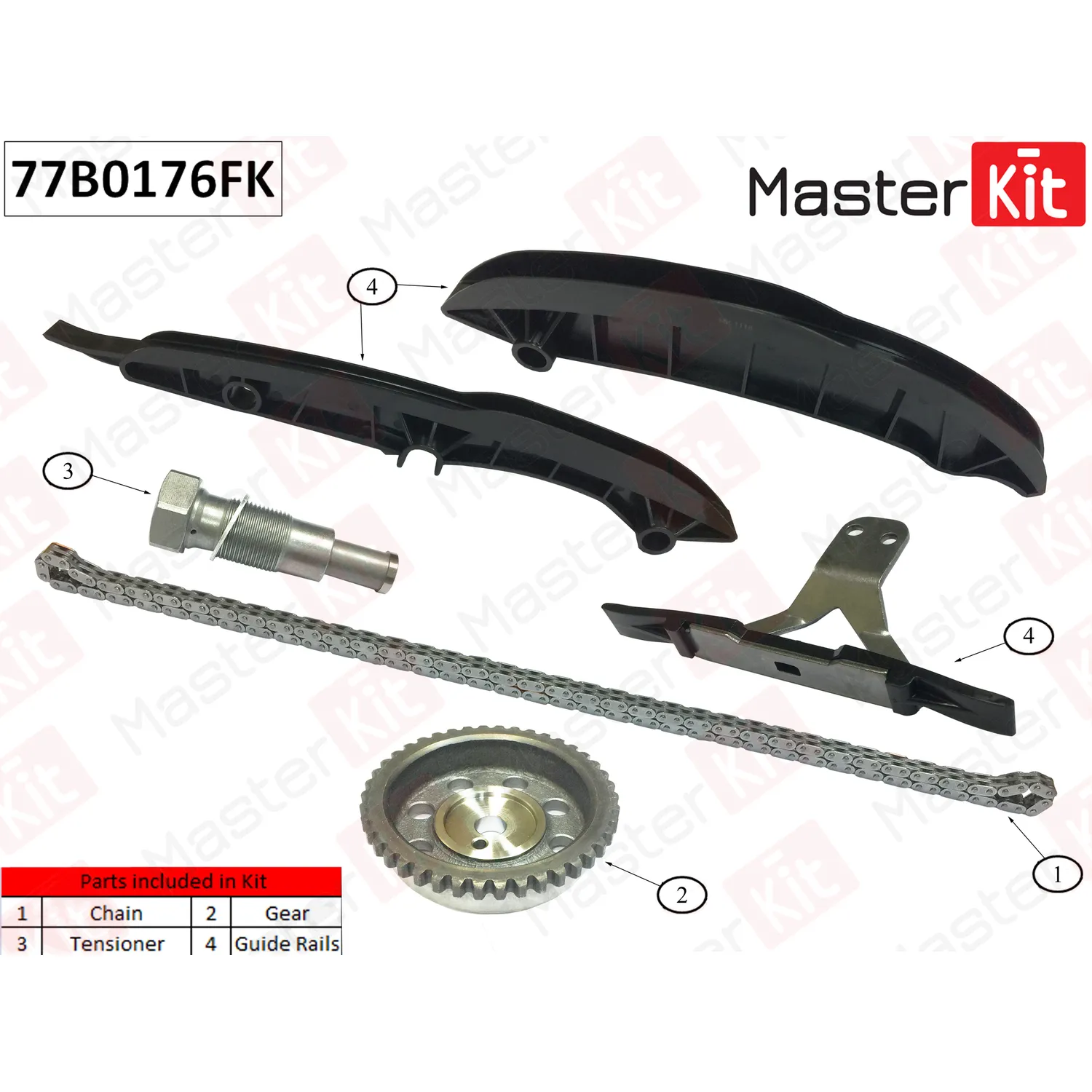Комплект цепи ГРМ Ssang-Yong G20D MASTERKIT 77B0176FK