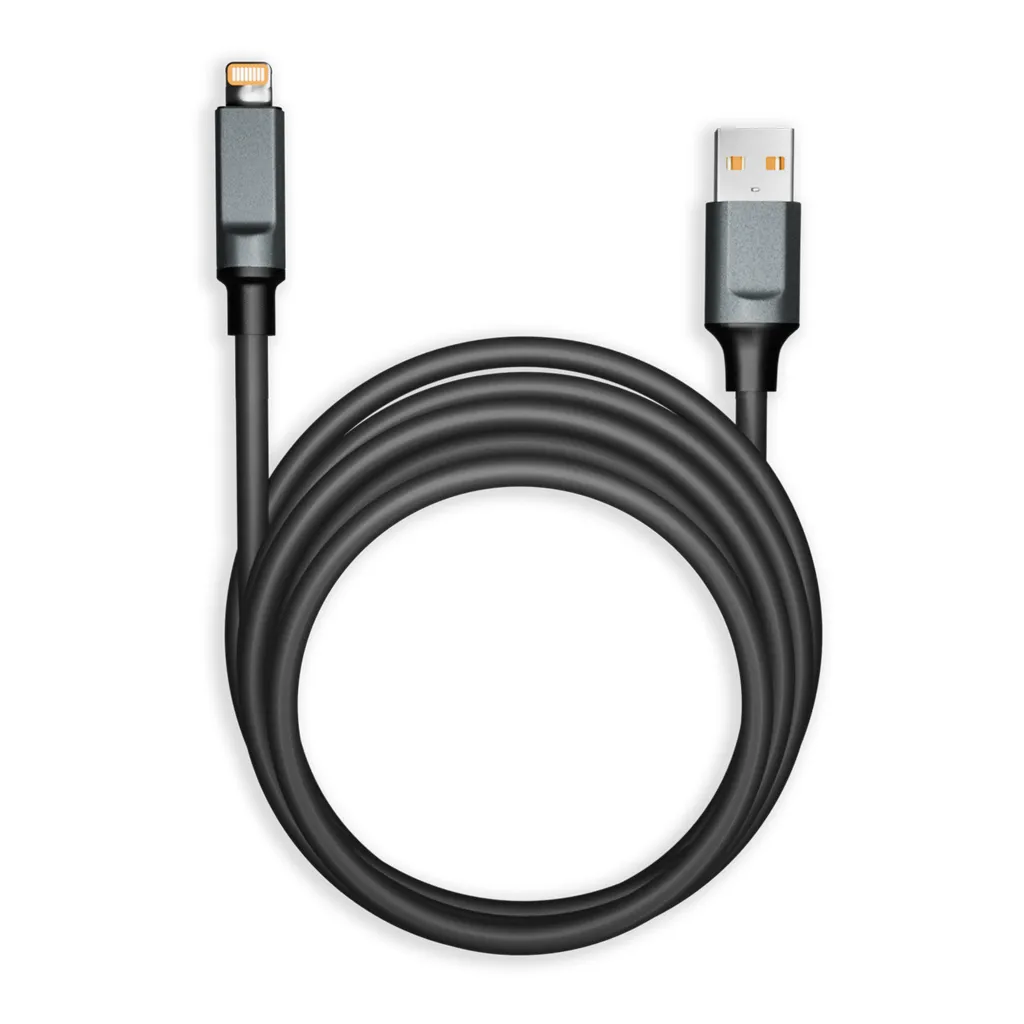 Кабель для зарядки и передачи, супертолстый BOLD LIGHTNING черный, 3а, TPE, 1 м, SMARTBUY IK-512BOLD-BLACK