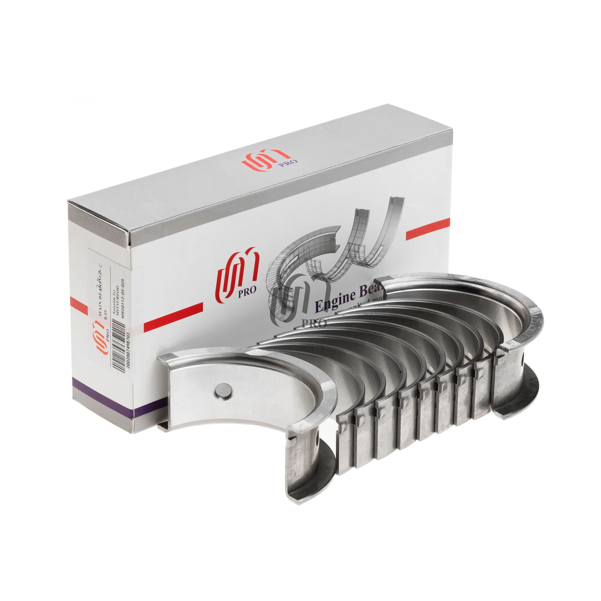 Вкладыши коренные 0.25 без фланца MITSUBISHI 4D55 4D56 (MD026445) UM UNITED MOTORS UMPRO MBS011205025