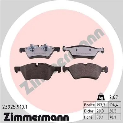 Колодки перед. MERCEDES G (W463) G 55 AMG 2006- ZIMMERMANN 239259101