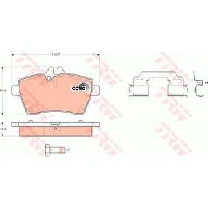 Колодки передние MB W169 (A) W245 TRW GDB1630