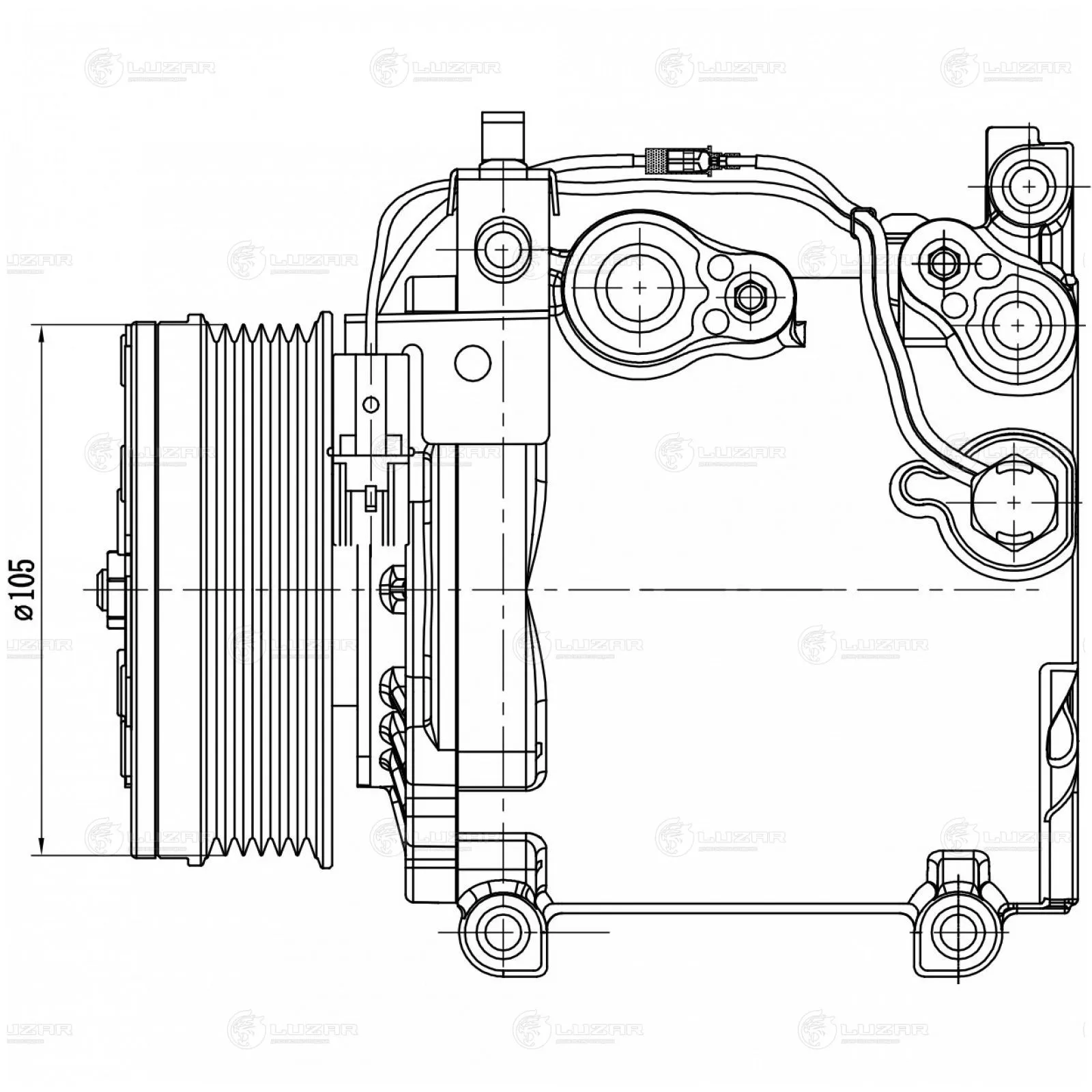 Компрессор кондиционера для а/м MITSUBISHI OUTLANDER (03-) 2.4I LUZAR LCAC 1135