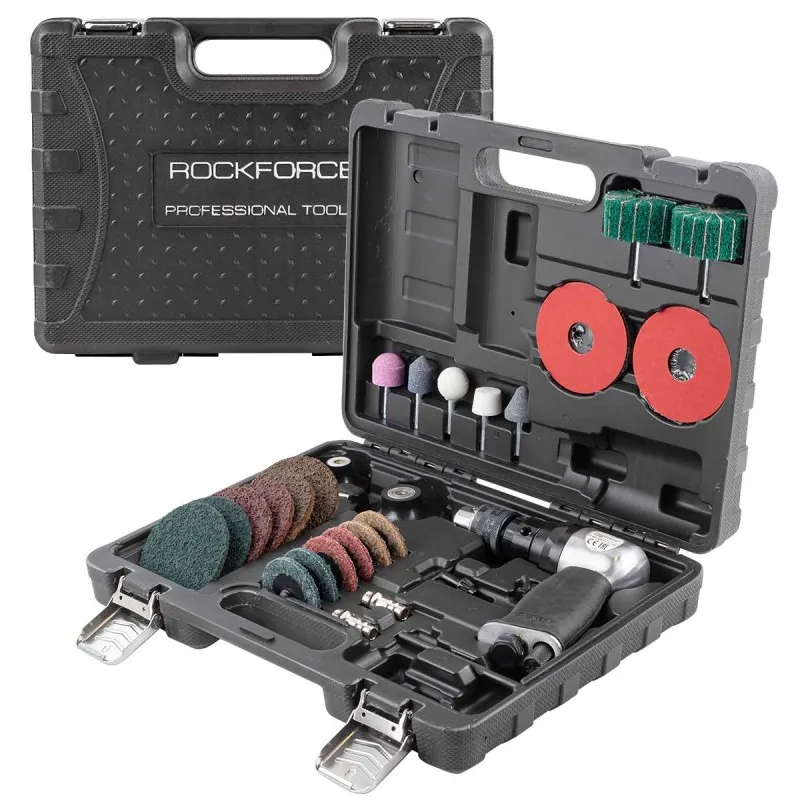 Пневмодрель RF-SM-710 с комлектом аксессуаров (патрон 3-10мм 6.2Bar) ROCKFORCE 1 5 ROCK FORCE RFSM710