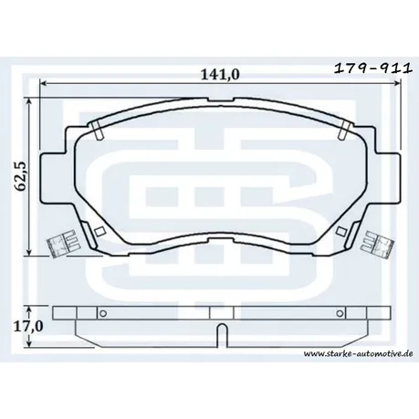 Колодки тормозные перед. TOYOTA CAMRY (V10/V20) --11.2001 STARKE 179-911