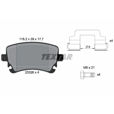 Колодки задние Epad AUDI A4(S4)/A6/RS6/A8 all 02-10 TEXTAR 2332681