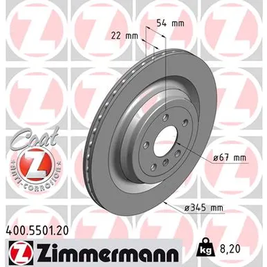Диск тормозной задний MB X166/W166/C292 /VENT D=345MM ZIMMERMANN 400550120