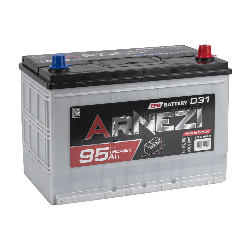Аккумулятор ARNEZI EFB JIS Start-stop 95 А/ч обратный R+ 306x176x225 N70 EN 850 А