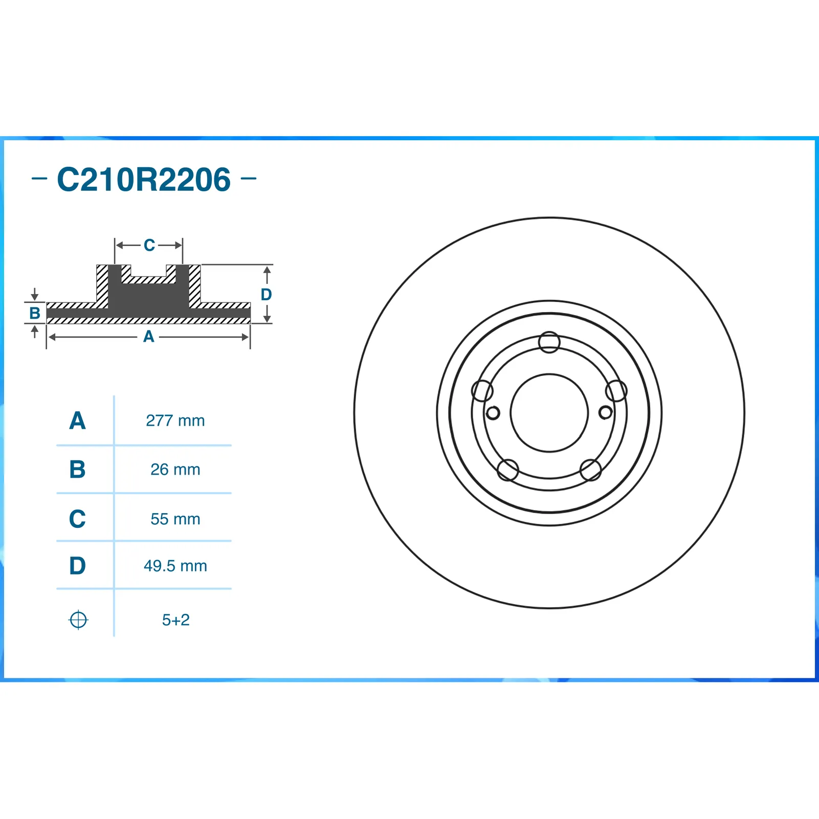 Диск тормозной передний CWORKS C210R2206