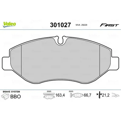 Колодки тормозные передние к т VALEO 301027