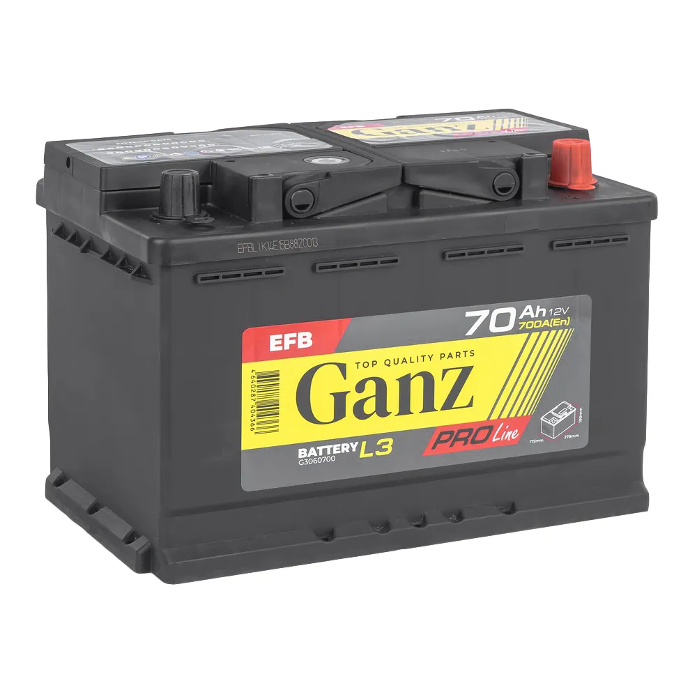 Аккумулятор GANZ PRO-Line EFB 70 А/ч обратный R+ 278x175x190 L3 EN 700 А