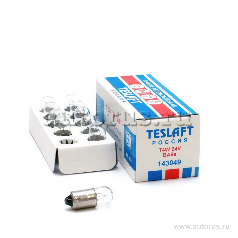 Лампа 24V T4W 4W BA9s Teslaft 1 шт. картон 143049