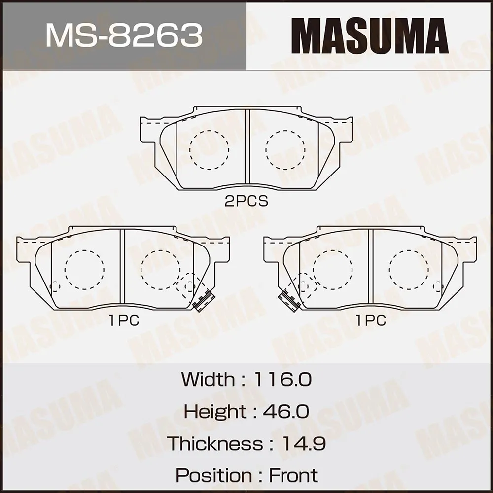 Колодки передние HONDA CITY MASUMA MS-8263