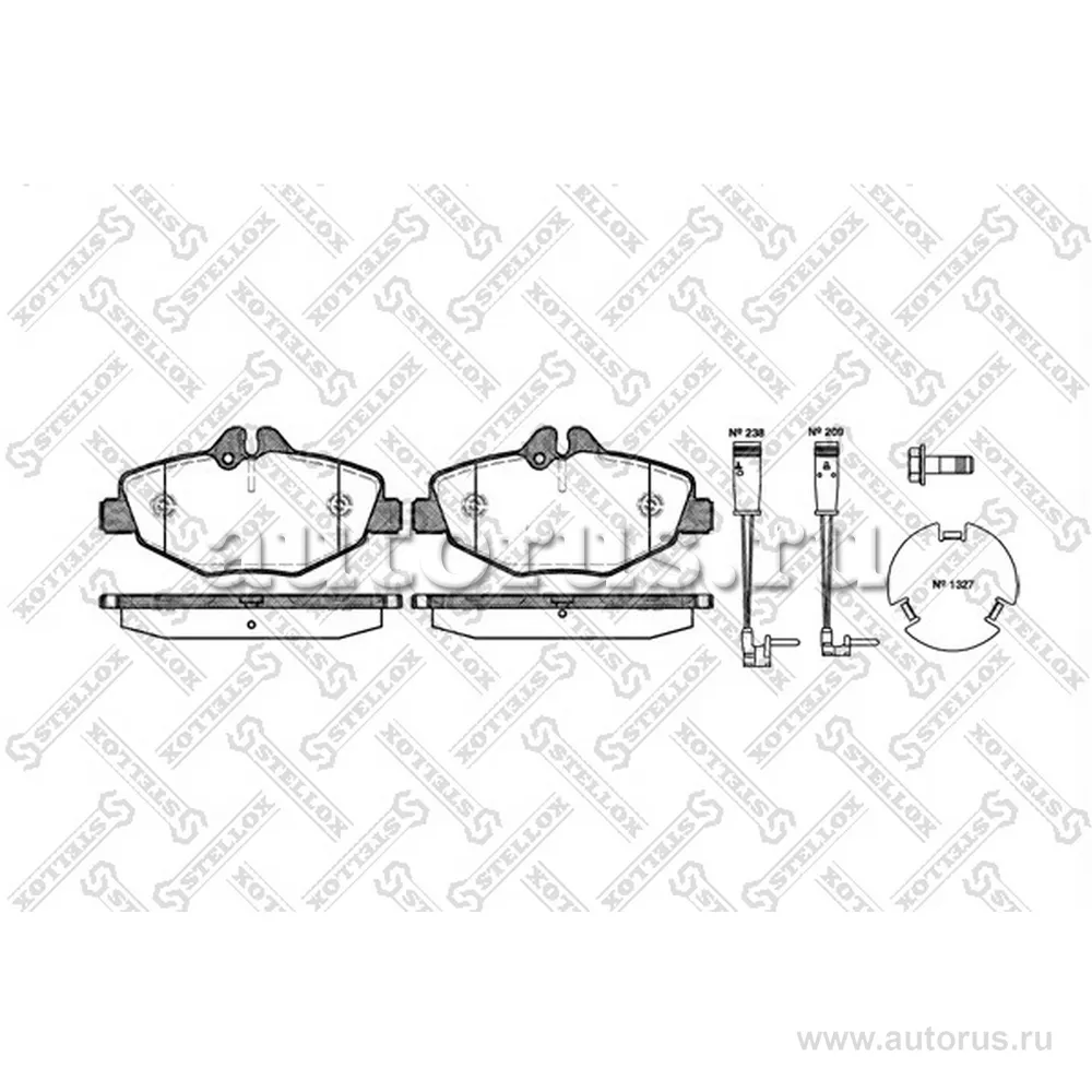 Колодки дисковые п. MB W211 2.0-2.4/2.0CDi/2.7CDi 02> STELLOX 1001 002-SX