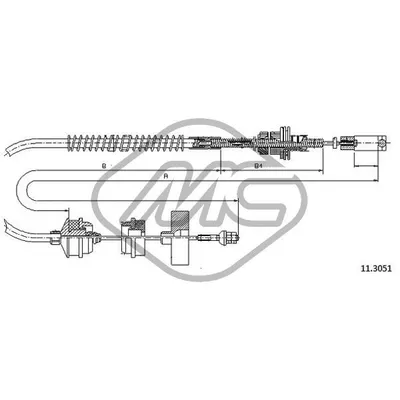 Трос сцепления 605 MANUAL Metalcaucho 82717