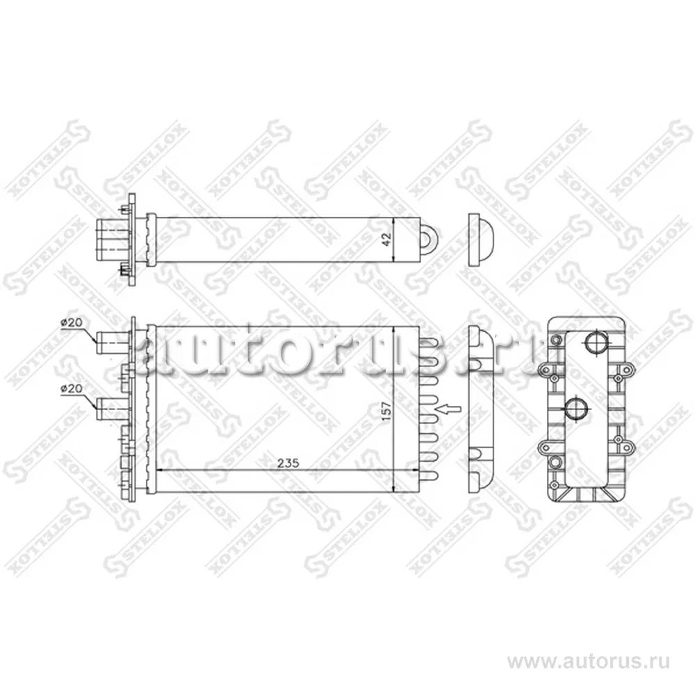 Радиатор печки VW T4 1.8-2.8i/D 90-03 STELLOX 10-35079-SX