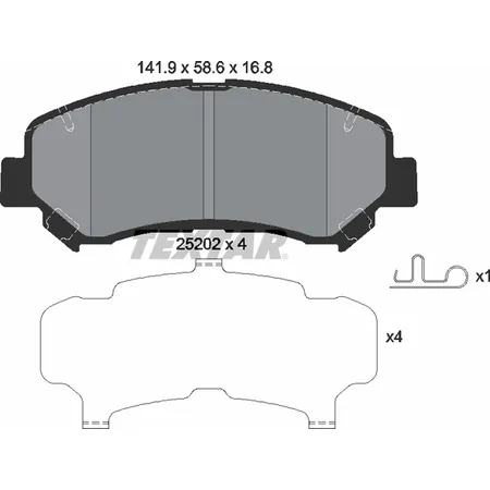 Колодки тормозные передние NISSAN SUZUKI TEXTAR 2520201
