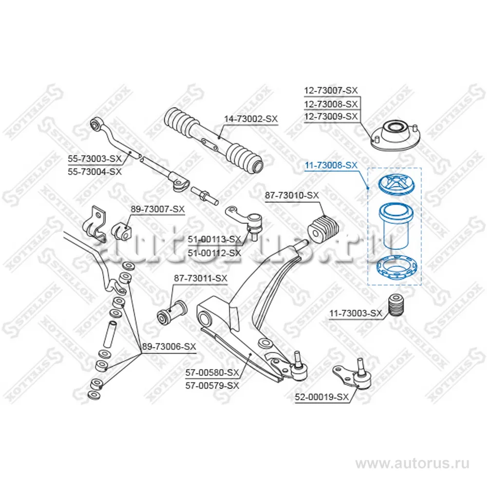 Пыльник амортизатора переднего Daewoo Lanos 97> STELLOX 11-73008-SX