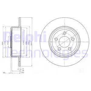 Диск тормозной задний CHRYSLER 300C /D=320MM DELPHI BG4074