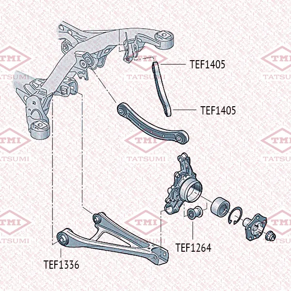 Сайлентблок заднего нижнего рычага VW Touareg 02-> TATSUMI TEF1336