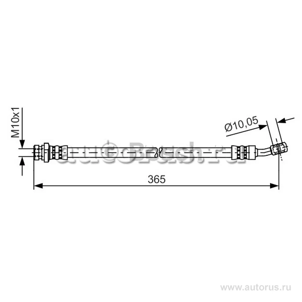 Шланг тормозной задний R HYUNDAI Tucson/KIA Sportage II 04-10 BOSCH 1 987 481 456