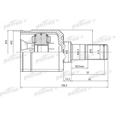 ШРУС внутренний 25x35x30 HYUNDAI ELANTRA/LANTRA 00- PATRON PCV1516