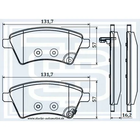 Колодки тормозные перед. SUZUKI SX4 (GY) / FIAT SEDICI (FY) 06.2006-- STARKE 179-889