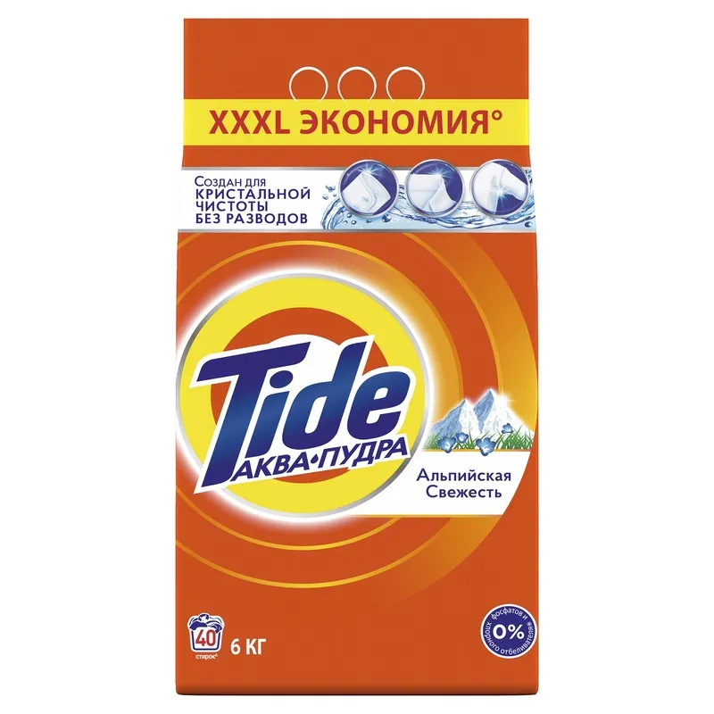 Порошок стиральный Tide Аква Пудра автомат 6кг (отдушки в ассортименте) 219415