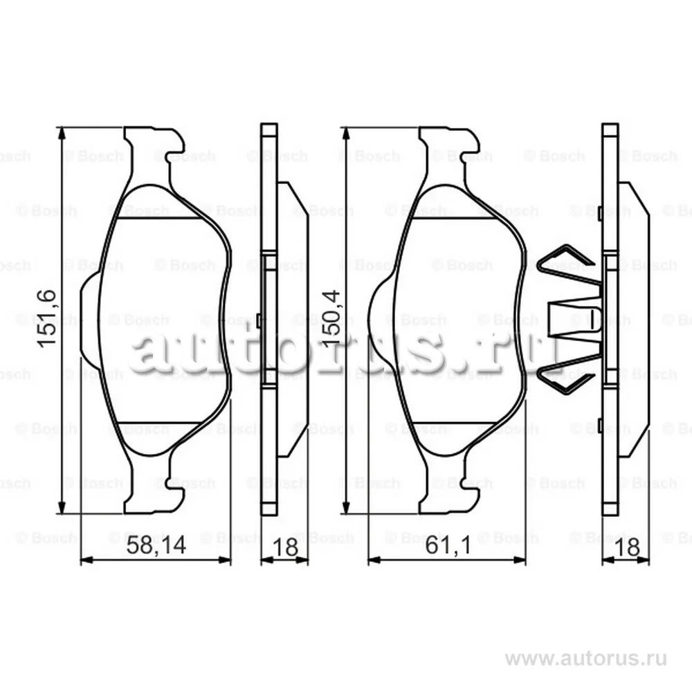 Колодки тормозные передние, Premium-2 BOSCH 0 986 495 220