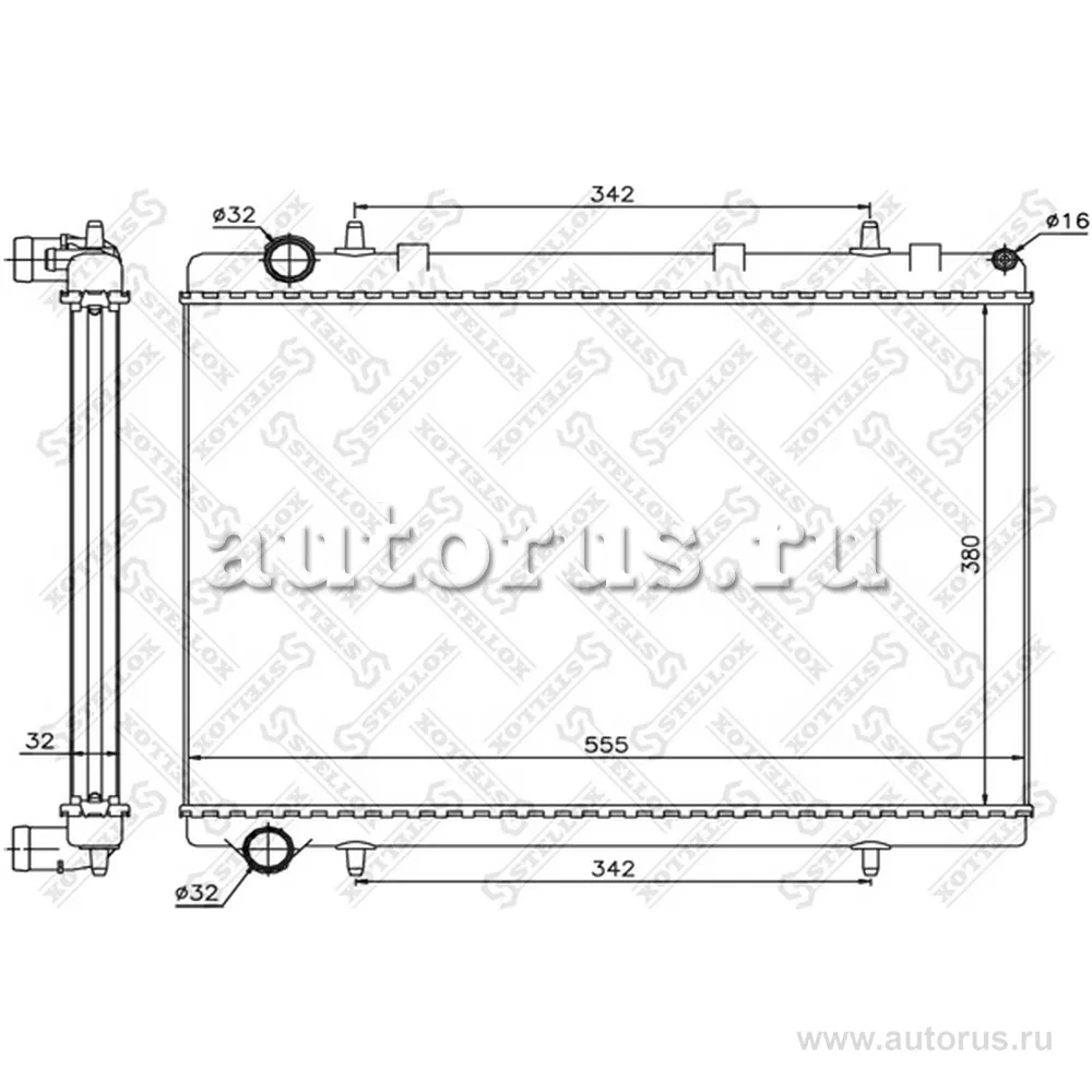 Радиатор системы охлаждения Citroen C4/Xsara Picasso, Peugeot 307 STELLOX 10-26121-SX