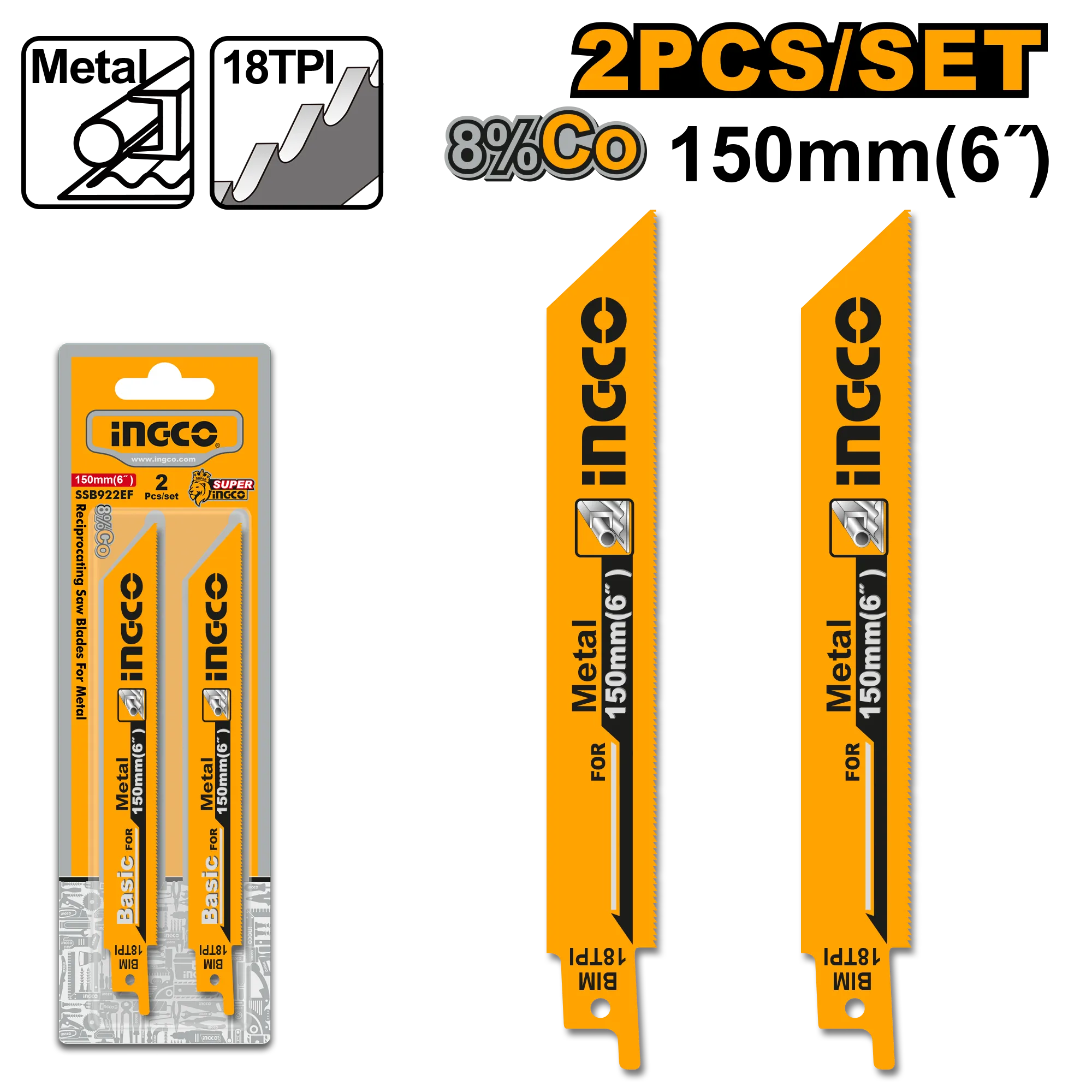 Полотна по металлу для сабельной пилы INGCO SSB922EF INGCO SSB922EF