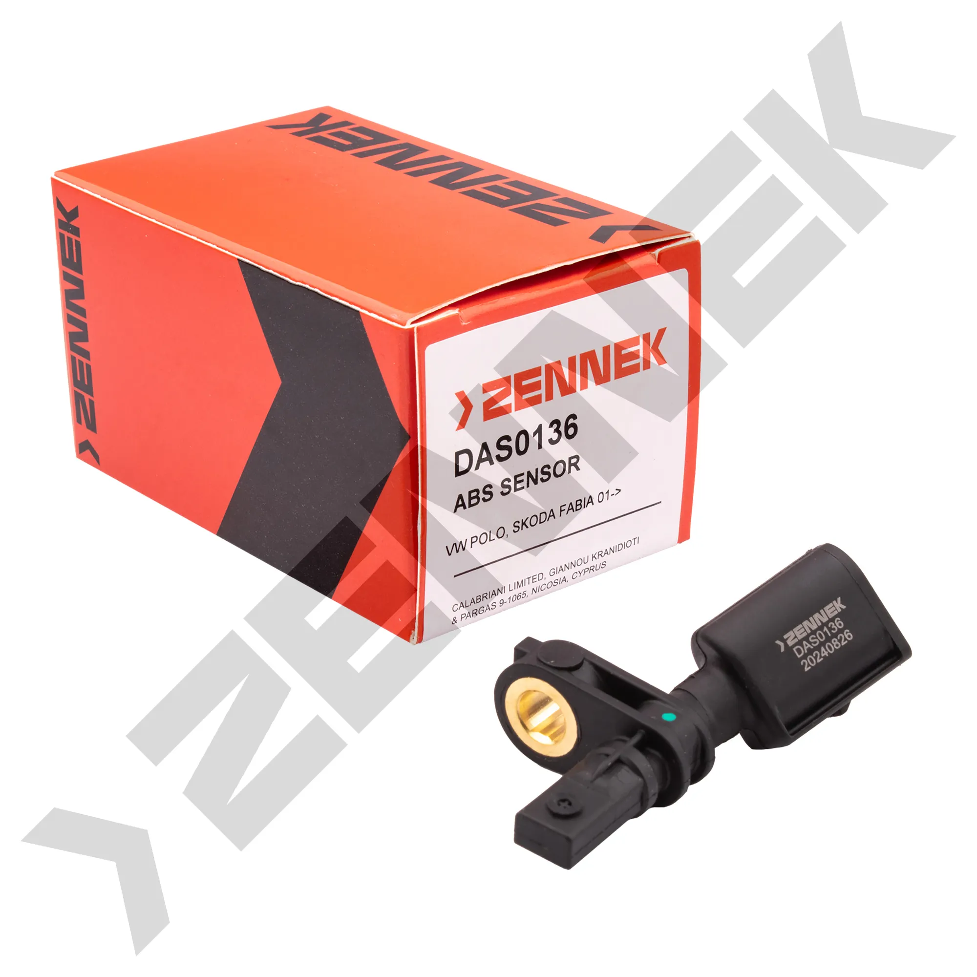 Датчик ABS передний правый VW POLO, SKODA FABIA 01- ZENNEK DAS0136