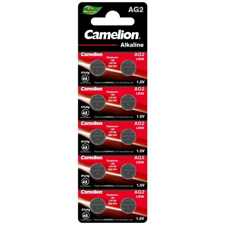 Батарейка алкалиновая Camelion Alkaline AG2 1,5V (10 шт) AG2-BP10(0Hg)