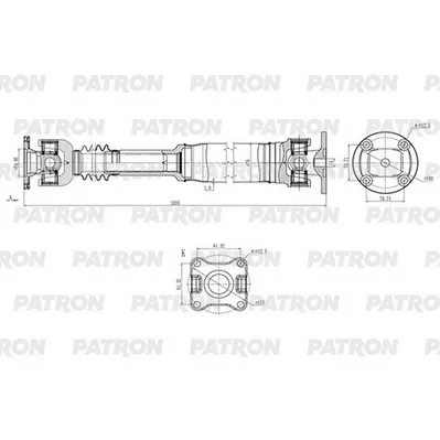 Вал карданный CHRYSLER Commander (XK) 2006-2010 \ JEEP: Grand Ch PATRON PKR030